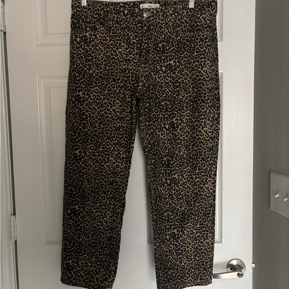Mango Women’s Straight Jeans - Leopard Print